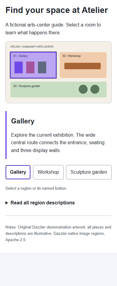 Standalone image guide with native browser interaction