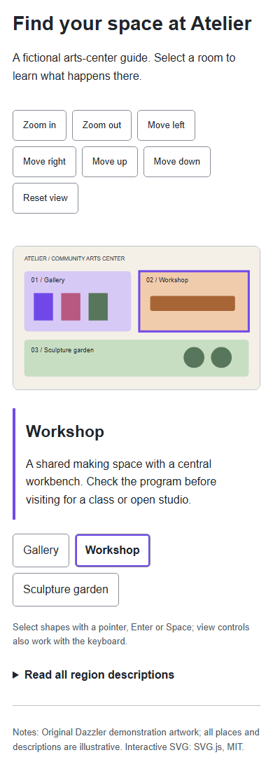 An interactive vector floor plan