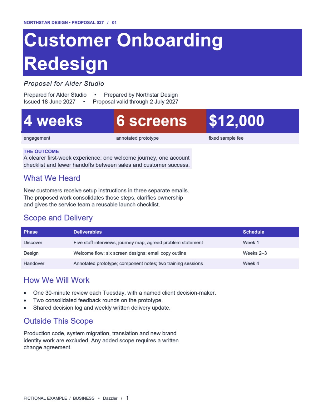 Customer onboarding redesign page 1