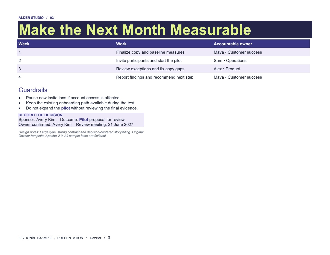 Approve the onboarding pilot page 3