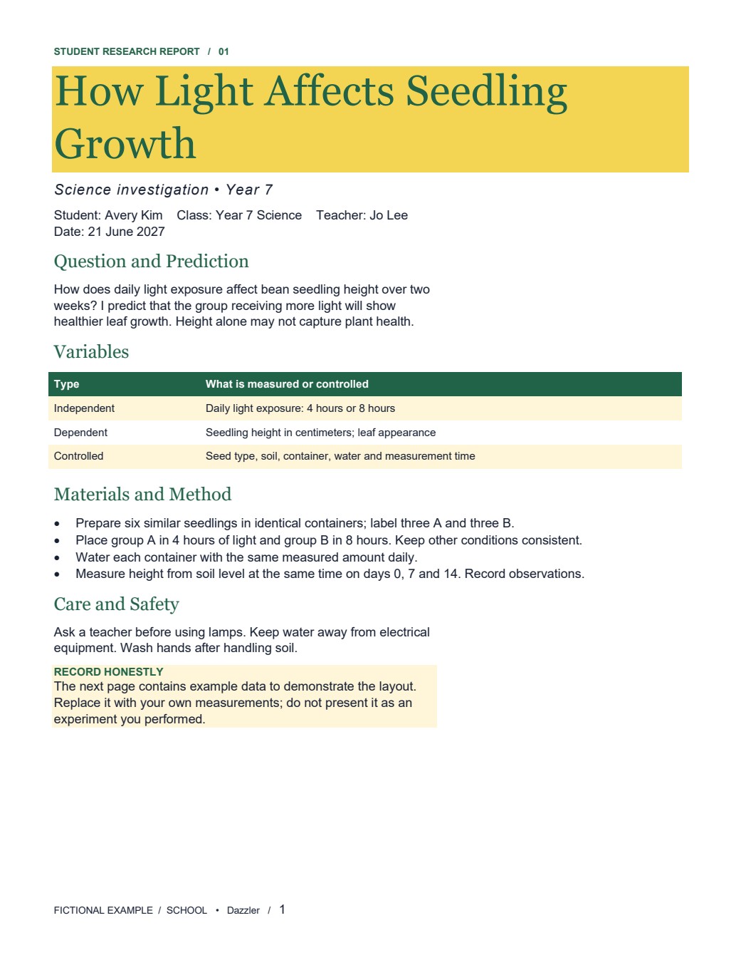How Light Affects Seedling Growth — DOCX snapshot