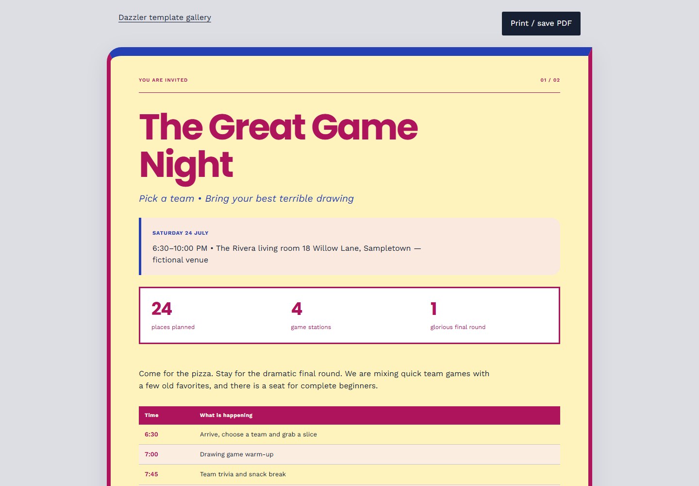 The Great Game Night — HTML snapshot