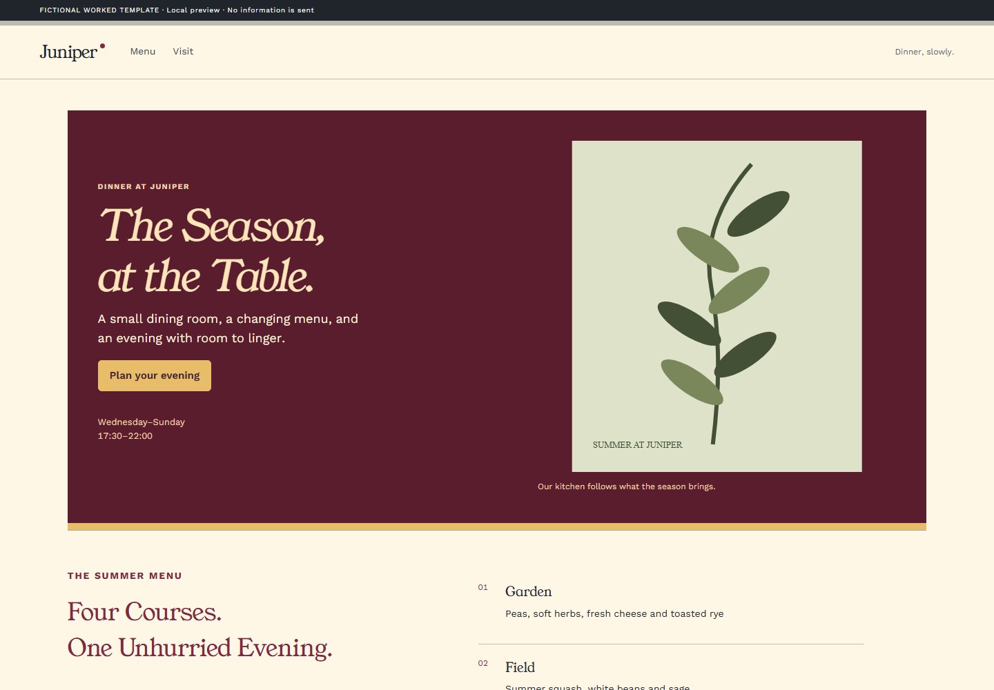 The Season, at the Table. — UI snapshot